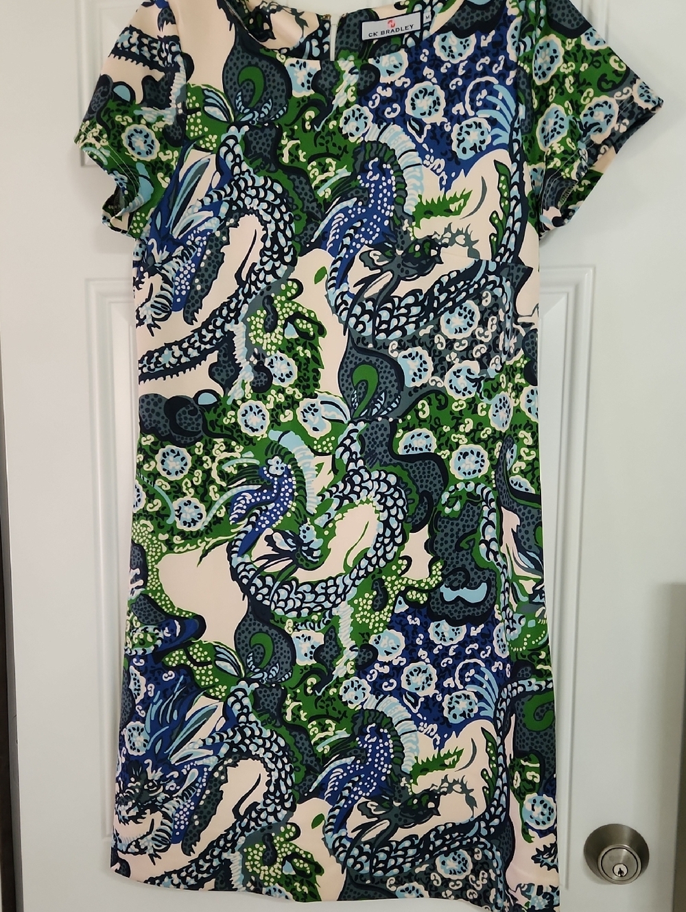 CK Bradley Green & Blue Paisley-Print Mini Dress